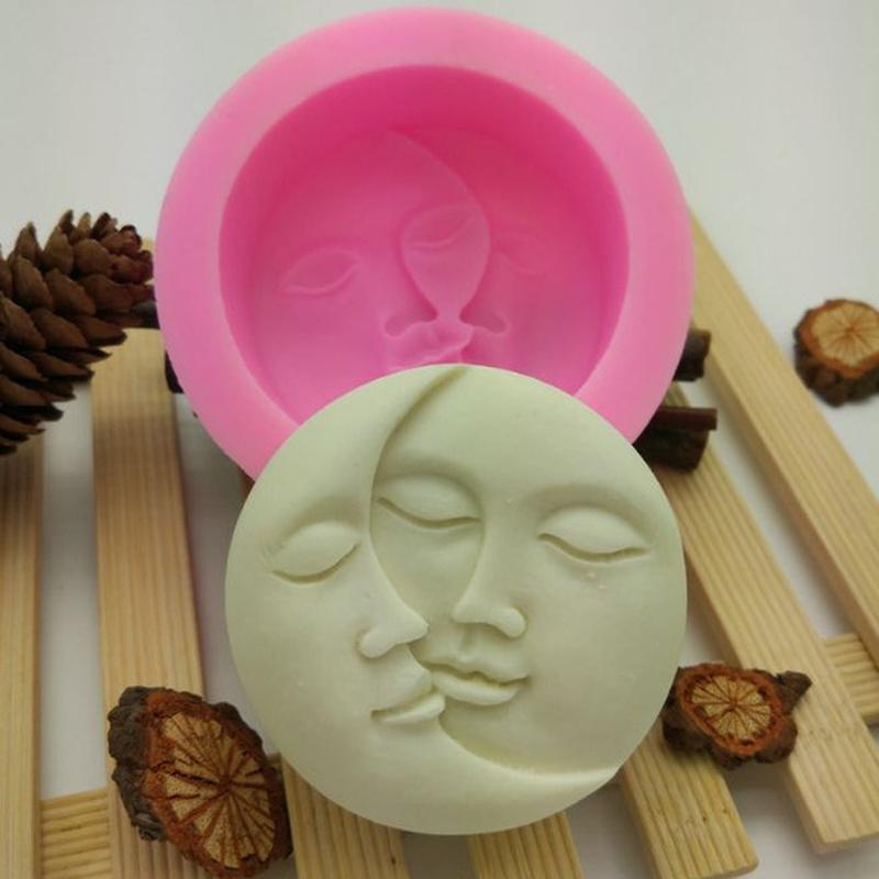 1Pc nowiu w kształcie słońca miłość silikonowe formy świec woskowych miłość mydło do twarzy formy parafinowe formy woskowe Home DIY formy do robienia świec