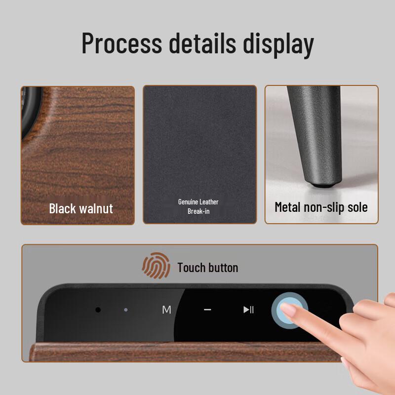 SANSUI S58 Retro Walnut Wood Bluetooth Speaker (CN Version)