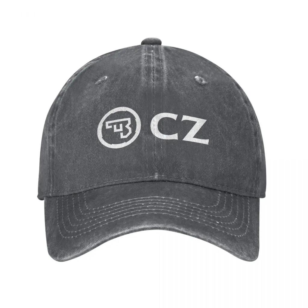 White CZ Guns Logo Unisex Baseball Caps Distressed Denim Caps Hat Vintage Outdoor Running Golf Headwear