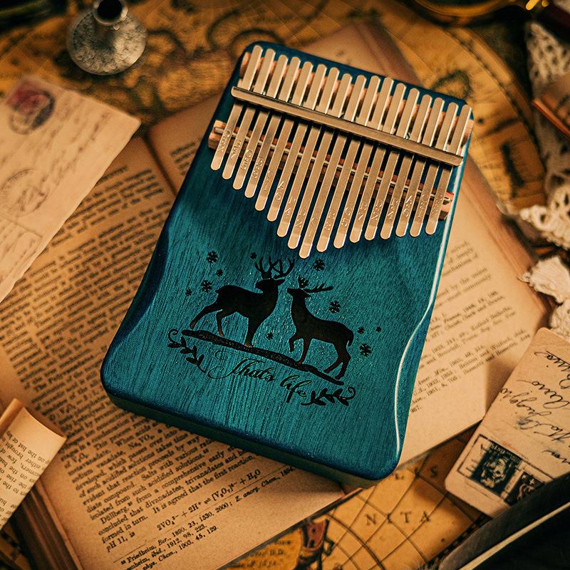 Wooden Kalimba 17 Keys Musical Keyboard for Initiants 21 Keys Kalimbas Sound Therapy Portable Professional Instruments Finger Piano Children's Gift