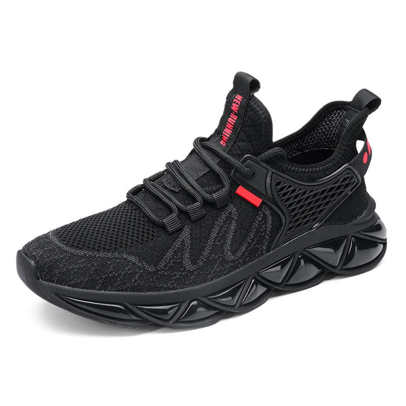 Breathable Mesh Comfort Sneakers Anti-slip Light Running Casual Shoes Men Fashion Versatile Tide Shoes Platform Black Tenis