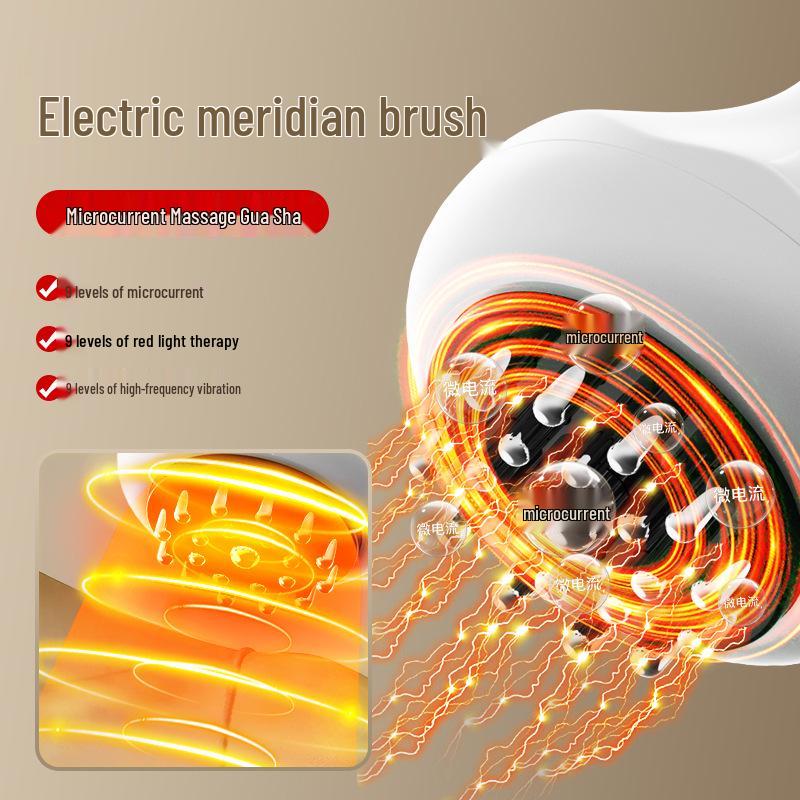 Meridian Abdominal & Neck Massager: Gua Sha, Cupping, Vibration, Red Light & Heat Therapy