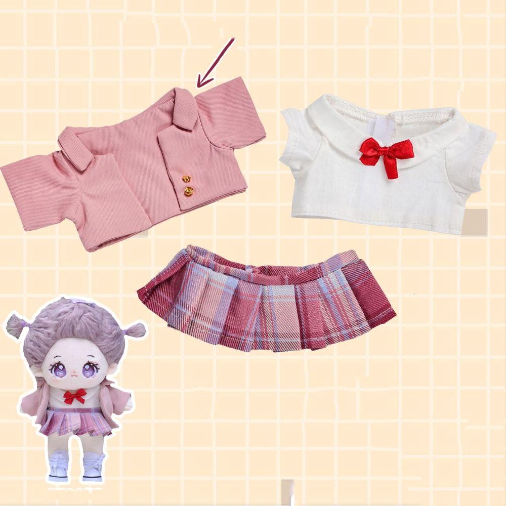 1 Set Changing 20CM Cotton Doll Clothes Replacement Outfit Blouse Skirt Suit  20cm Cotton Doll