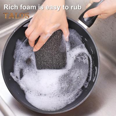 6Pcs Stainless Steel Wire Dish Cloth Cookware Cleaning Dirt All-Purpose Scrub Pads Heavy-duty Kitchen Sponges