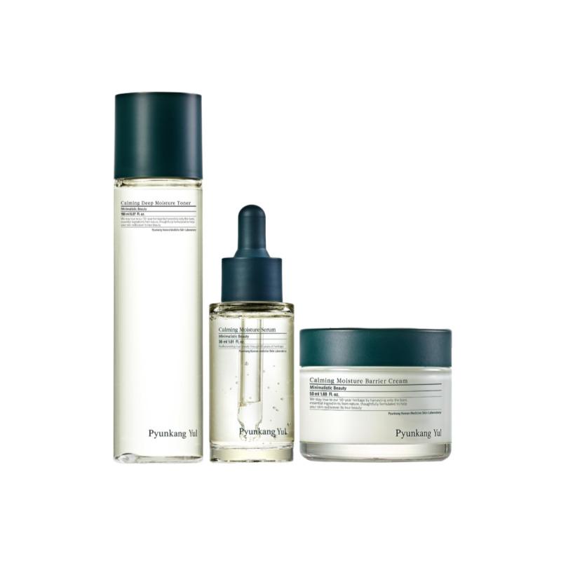 Pyunkang Yul Успокаивающая линия Базовый уход 3-ступенчатый набор (Тонер 150 мл + Сыворотка 30 мл + Крем 50 мл)