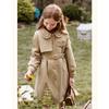 Girls' Fashionable Trench Coat, Autumn Children's Casual Khaki Coat