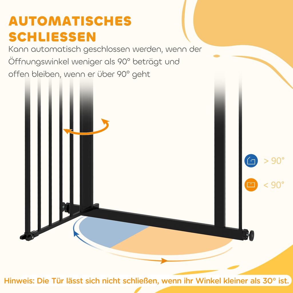 Adjustable Safety Gate W/ One Extensions, Four Adjustable Screws, Black