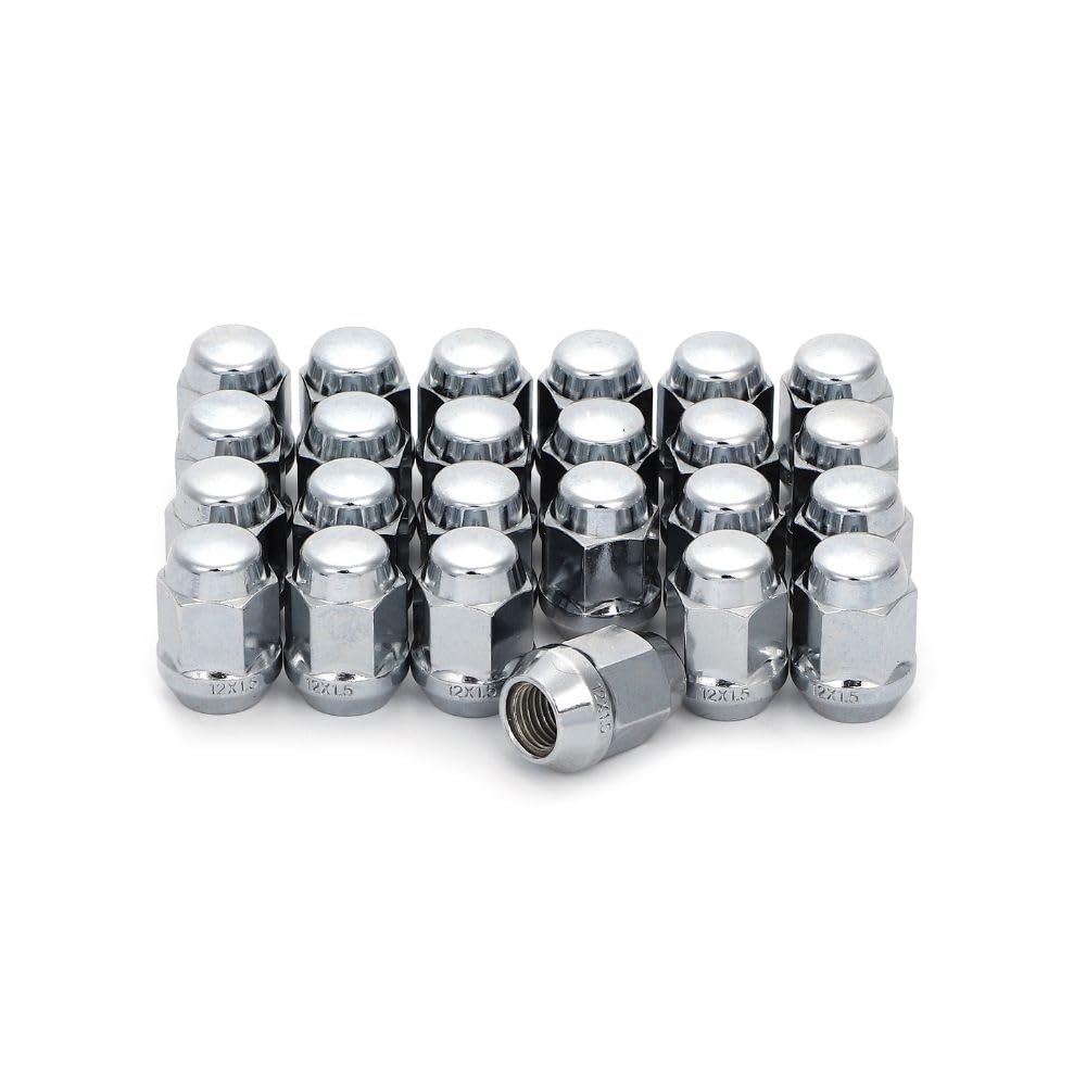 Silver Wheel Lug M12 Cap Fits Toyota and Cap Plated one+lifestyle Nuts, P1.5, 19HEX, Nuts, Hiace, Granvia, Surf, Type,