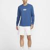 Nike Sportswear Logo Print Crew Neck Long Sleeve T-Shirt Men Tops Garden-Blue HQ1569-421