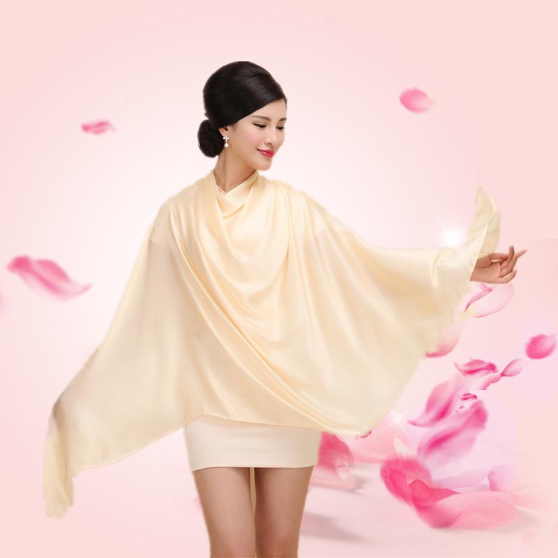 Women's Versatile Long Satin Scarf - Solid Color, Summer Sunscreen Shawl