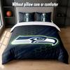 Seattle Seahawks Design Bed Bedding Set 1 Duvet Cover + 2 Pillowcases Soft Breathable Household Bed Linens