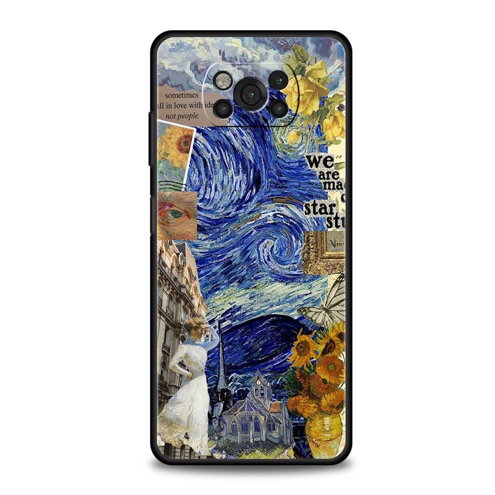 Θήκη Κινητού Τέχνη Van Gogh με Αστροφώτιστο Ουρανό Για Για Xiaomi Poco X6 X5 Pro X4 X3 NFC F5 Pro F4 F3 GT M5 M4 Pro 5G M3 C51 C50 C55 Κάλυμμα