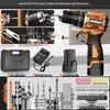 Brushless Electric Drill with Lithium Battery - Compact Rechargeable Impact Tool & Screwdriver