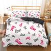 I Love You Duvet Cover Microfiber 2/3 Pcs Bedding Set Queen/King/Full/Twin Letter Hello Love Quilt Cover for Lovers Girls Spouse