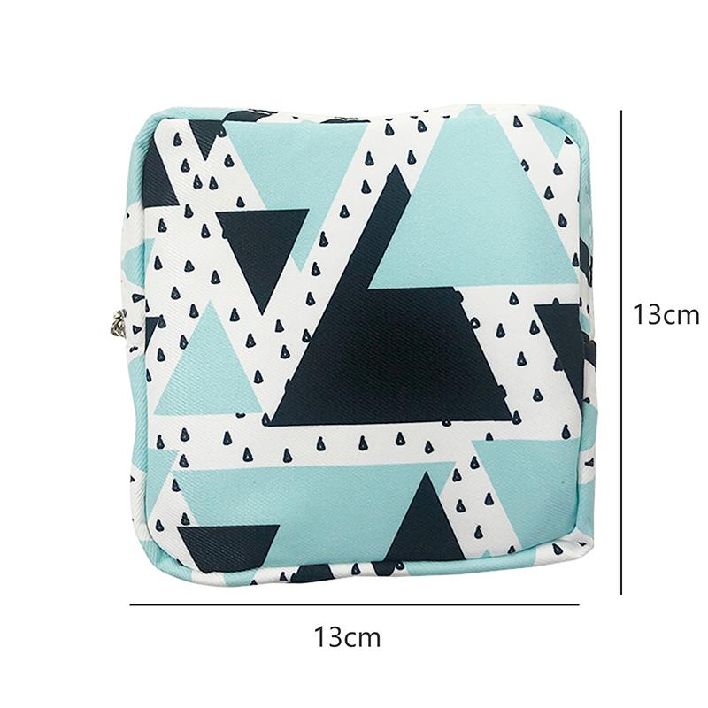 Women Portable Sanitary Napkin Tampon Storage Bag Cotton Travel Makeup Storage Bag Literary Zipper Coin Purse Sundries Storage#w