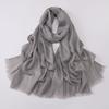Versatile Solid Color Bamboo Yarn Headscarf With Rhinestones Malay Style Scarf