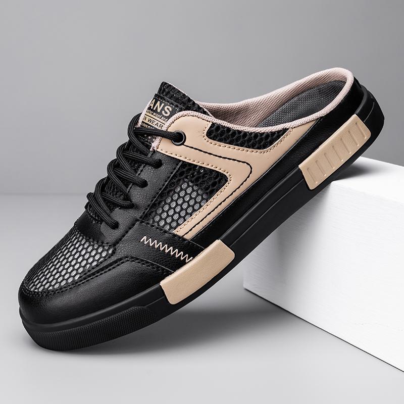 Superstora Sandaler 2025 Sommar Nya Herrskor Perforerad Mesh Tofflor, Andningsbara Utomhusskor för Sport och Fritid Halvtofflor