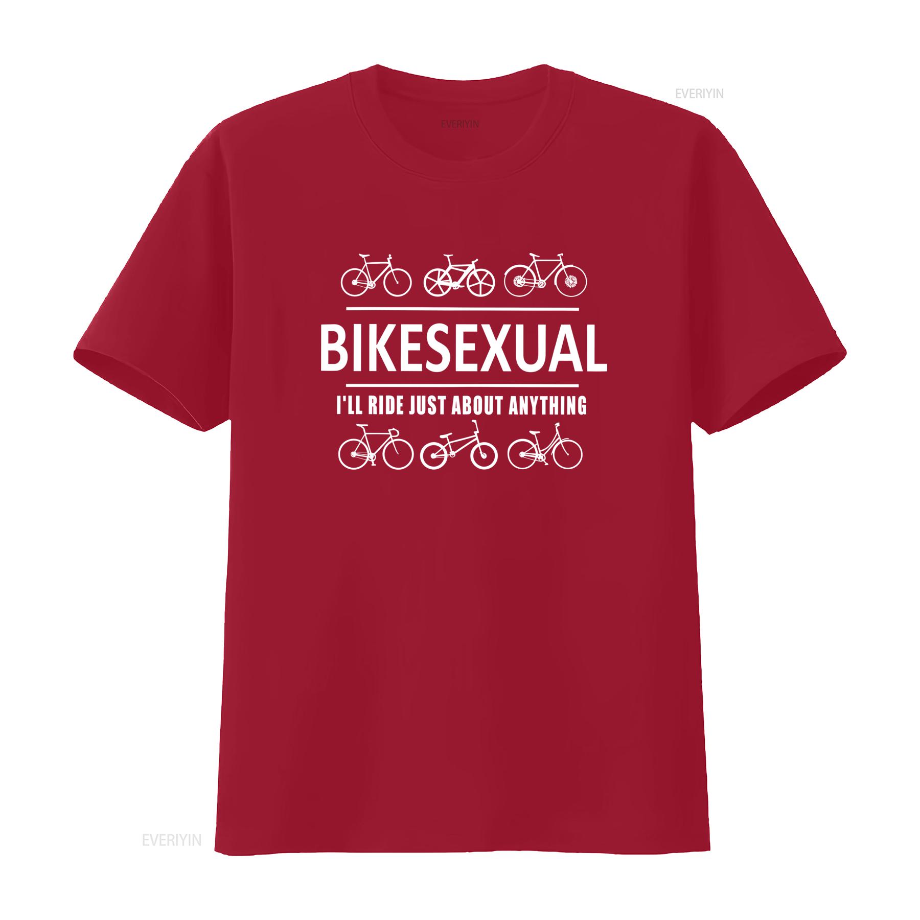 Mens Funny Bikesexual T Shirt Bike Bicycle with Sarcastic Design Ill Ride Just About Anything Print vintage Washed Soft S