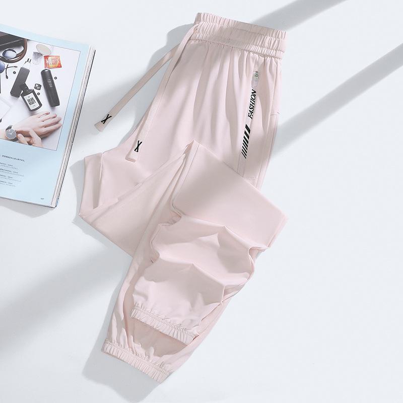 Men's Thin Ice Silk Summer Sun Protection Joggers - Breathable, Quick-Drying Outdoor Sports Pants for Running