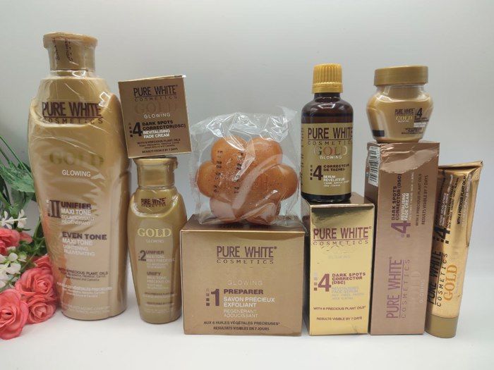 Soin De La Peau - Pure White Gold - Lot De 6 Pcs - Lait 500ml - Sérum - Crème Visage