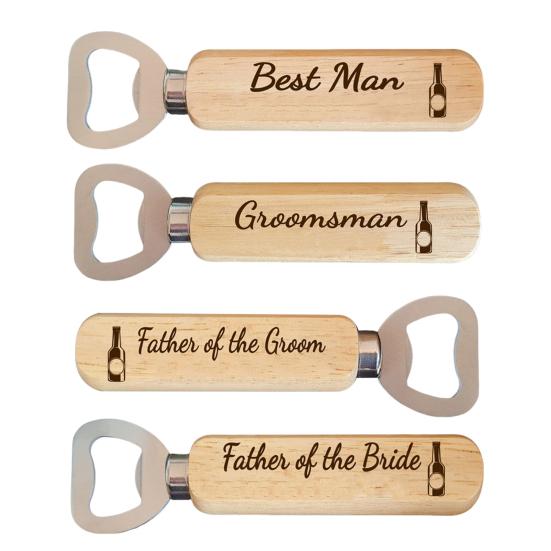 Bottle Openers with Wooden Handle Bartender Bottle Opener Engraved Beer Bottle Opener for Guests Wedding Birthday Party