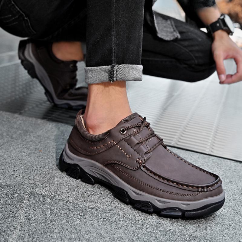 Men's Thick-soled Leather Shoes Men's Outdoor Leisure Hiking Shoes Sports Shoes