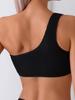 2025 European & American Solid Color One-Shoulder High-Waisted Bikini Swimsuit