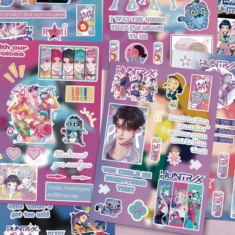 8 Pcs Cute Kpop Demon Hunters Cut Film Collage Stickers Derpy Tiger Graffiti Diy Phone Case Laptop Cool Scrapbooking Stickers