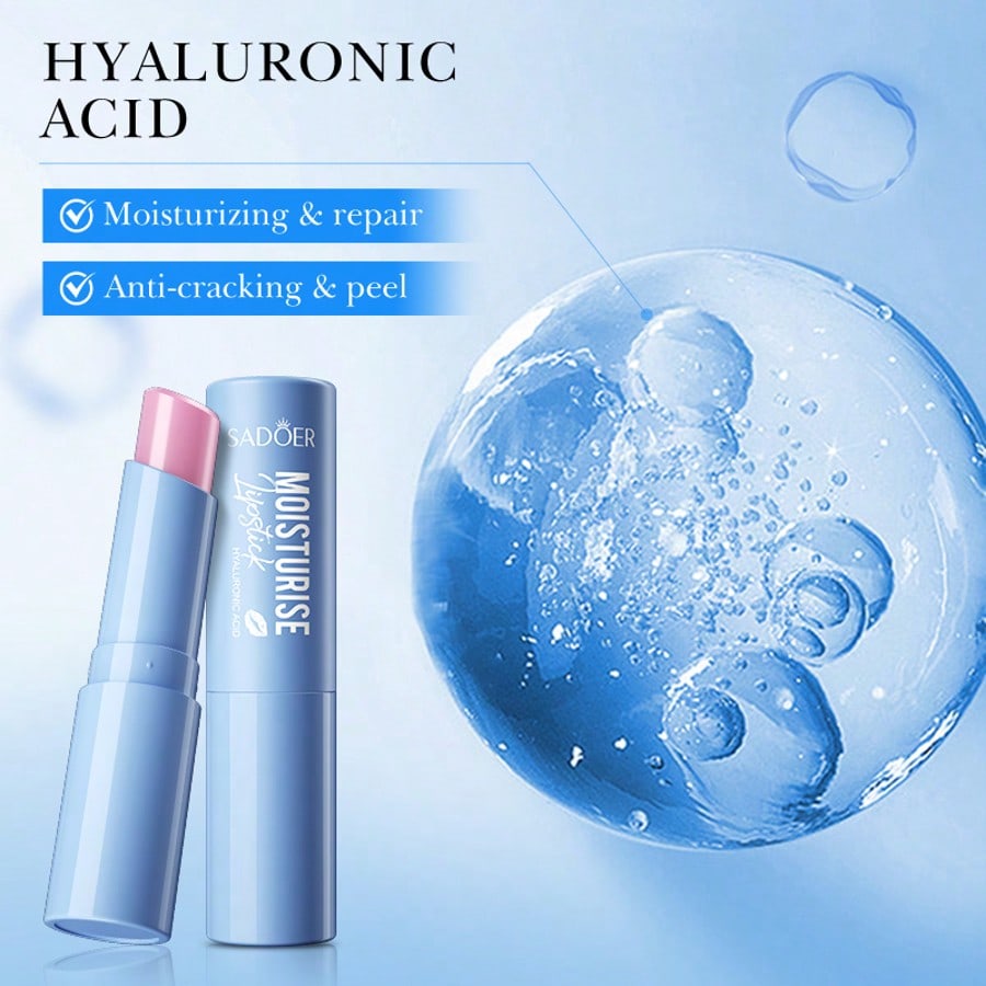 1PC Deep Moisturizing Hyaluronic Lipstick Hyaluronic Acid Lipstick, Glossy Finish, Hypoallergenic, D