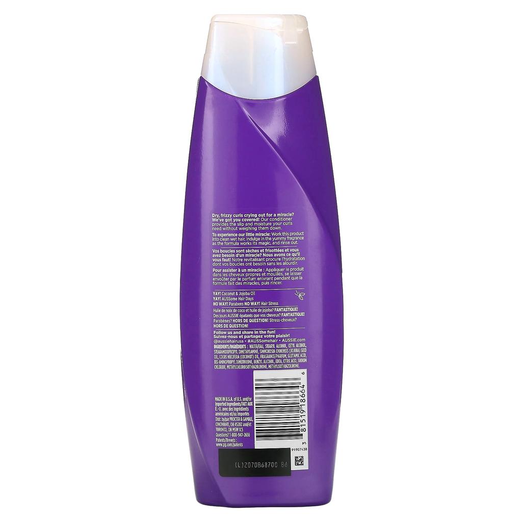 Miracle Curl, Conditioner, with Coconut and Australian Jojoba Oils, 360 Ml (12.1 Fl Oz)
