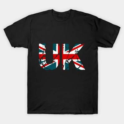 Fashion Design United Kingdom Flag Letter Printed T-Shirt 100% Cotton O-Neck Summer Short Sleeve Casual Mens T-shirt Size S-3XL