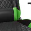 Gaming Chair with Massage Function & Footrest Black & Green Artificial Leather
