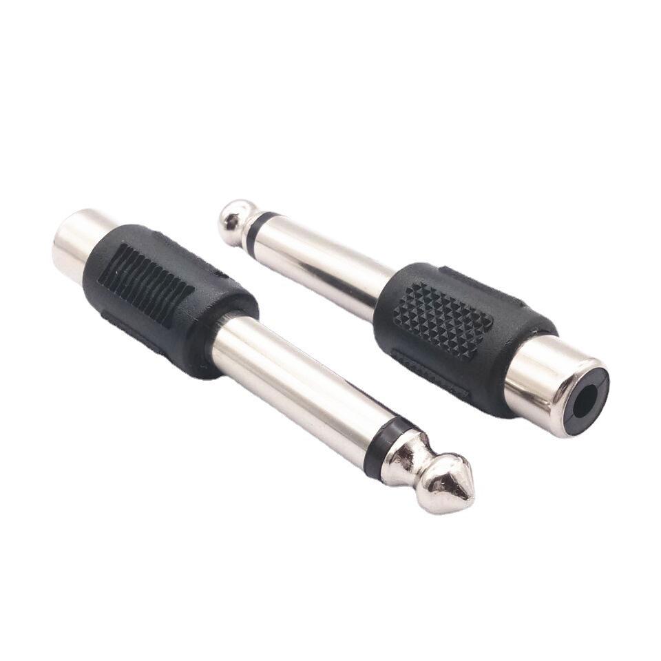 6.35mm Male To RCA Female Audio Adapter Plug for Mono Mixer