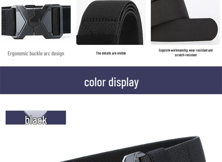 Outdoor Tactical Quick-Release Elastic Belt with Adjustable Interlocking Buckle for Youth Military Training