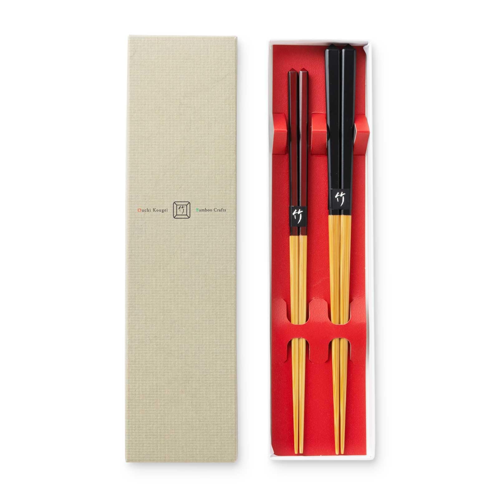 

Ouchi Kogei Couple Chopsticks Made in Pair of Gift for Men and Women Diamond-Cut (0040a003) - Bamboo, Japan, Chopsticks, Set, Boxed,