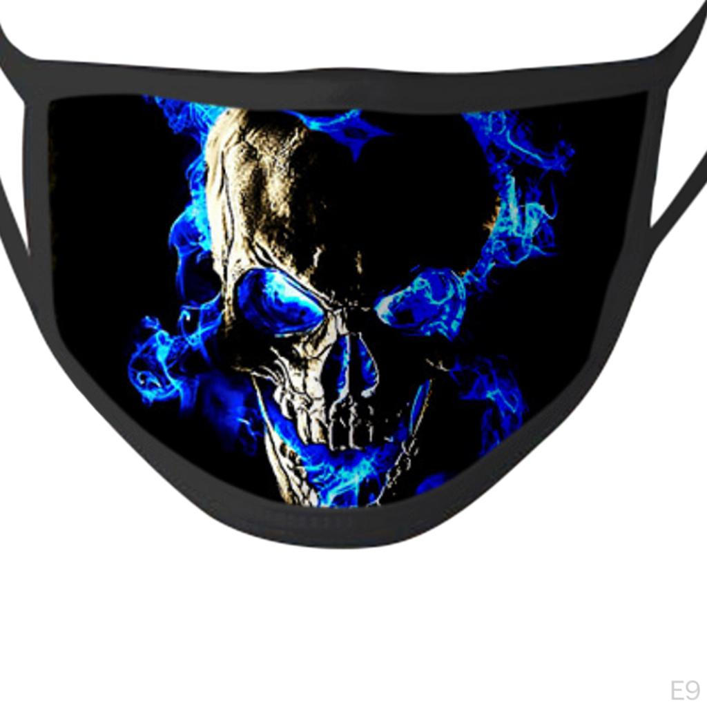 Cloth Skull Printed Mask Washable Reusable Punk Party Mouth