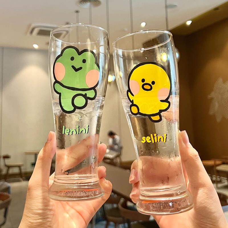 Glass cup girls high value summer cold drink juice cup large capacity drink beer cup