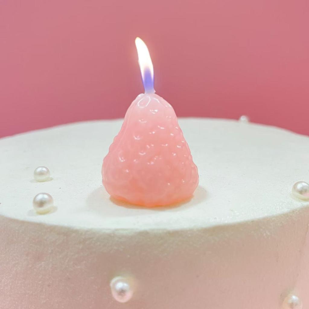 Birthday Cake Candle Strawberry Candle Children's Cute High-end Cake Ornament Decoration for Girls Valentine's Day