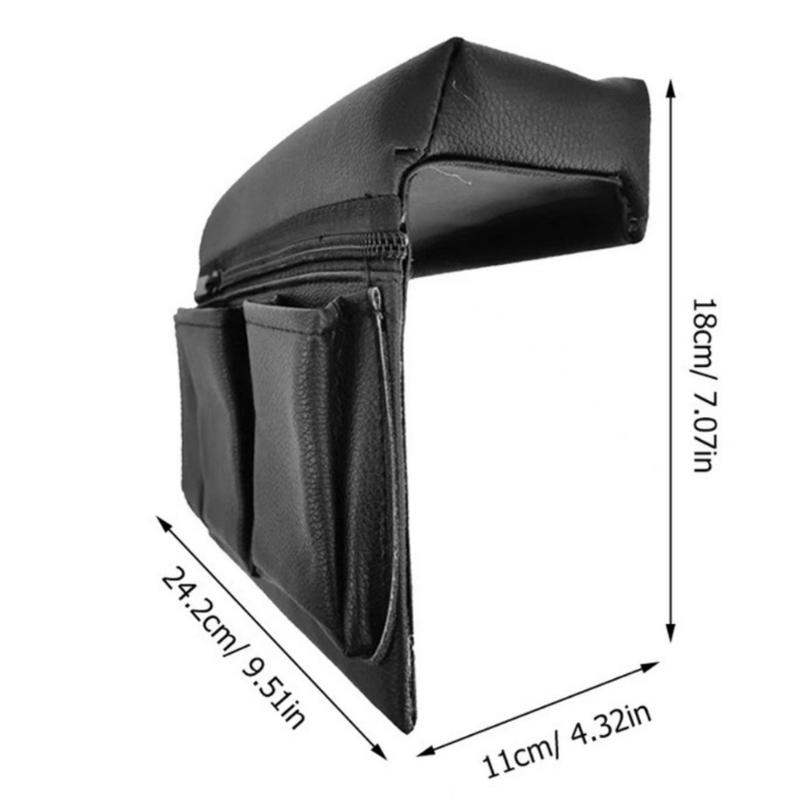 Automotive Window Storage Bag Strong PU Leather With Different Sections Holds 1.5kg Simple To Install No Tools Needed