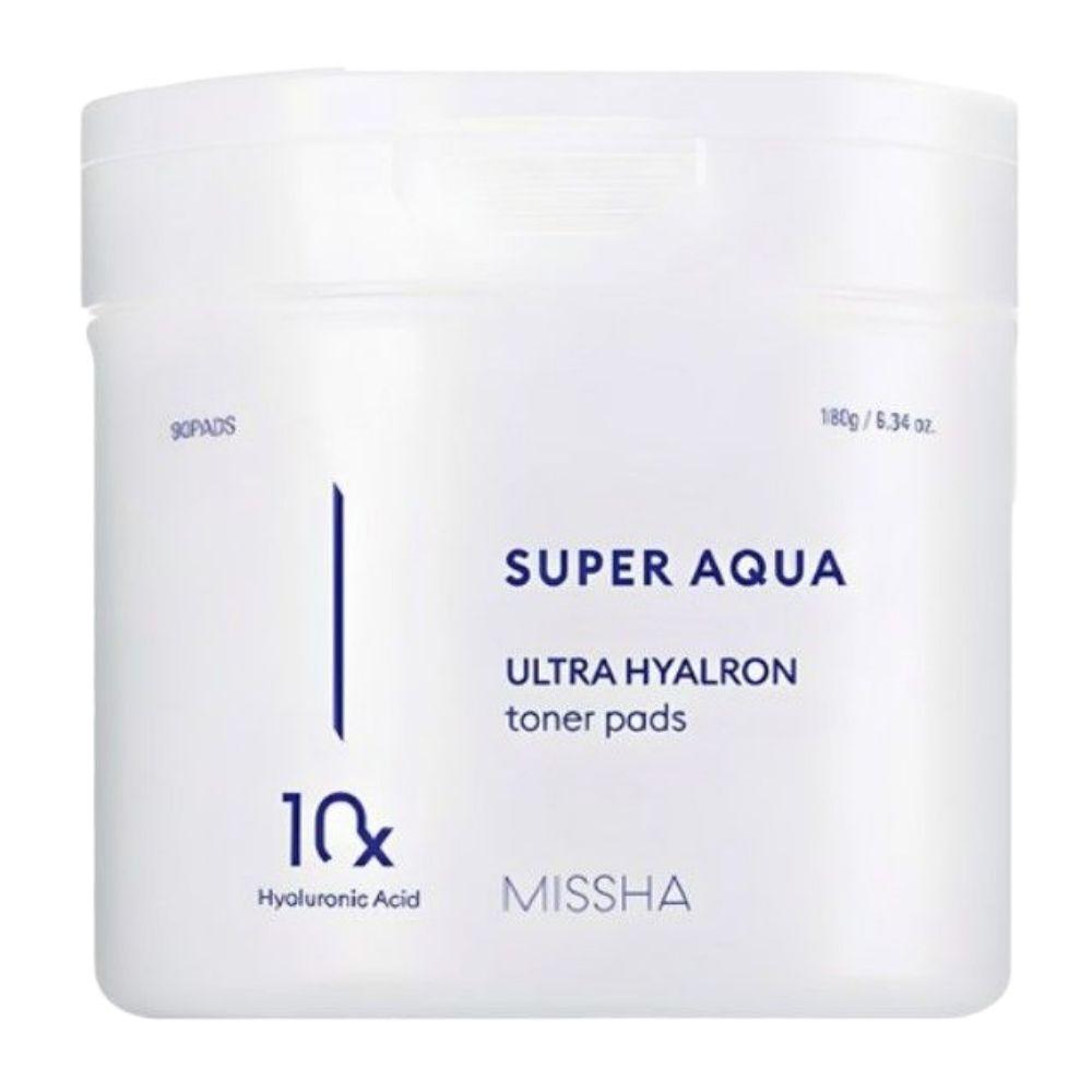 

Missha Super Aqua Ultra Hyalron Toner Pads 180g / 90 Sheets Hydrating & Soothing Exfoliating Face Pads