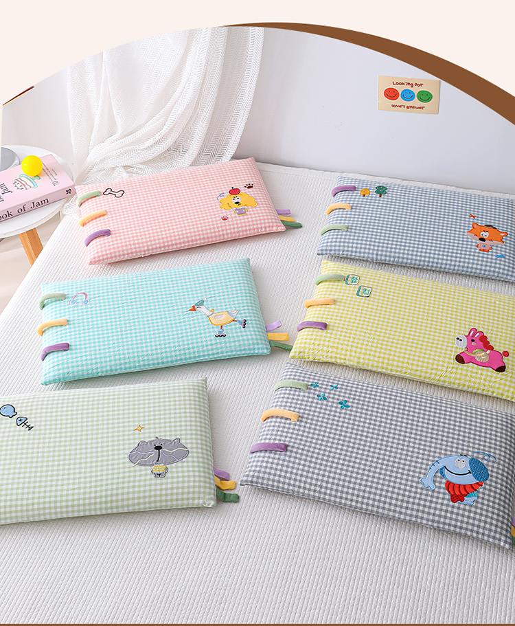 Yongyouwan All Cotton Rainbow Strip Removable Washable Kindergarten Children's Pillow