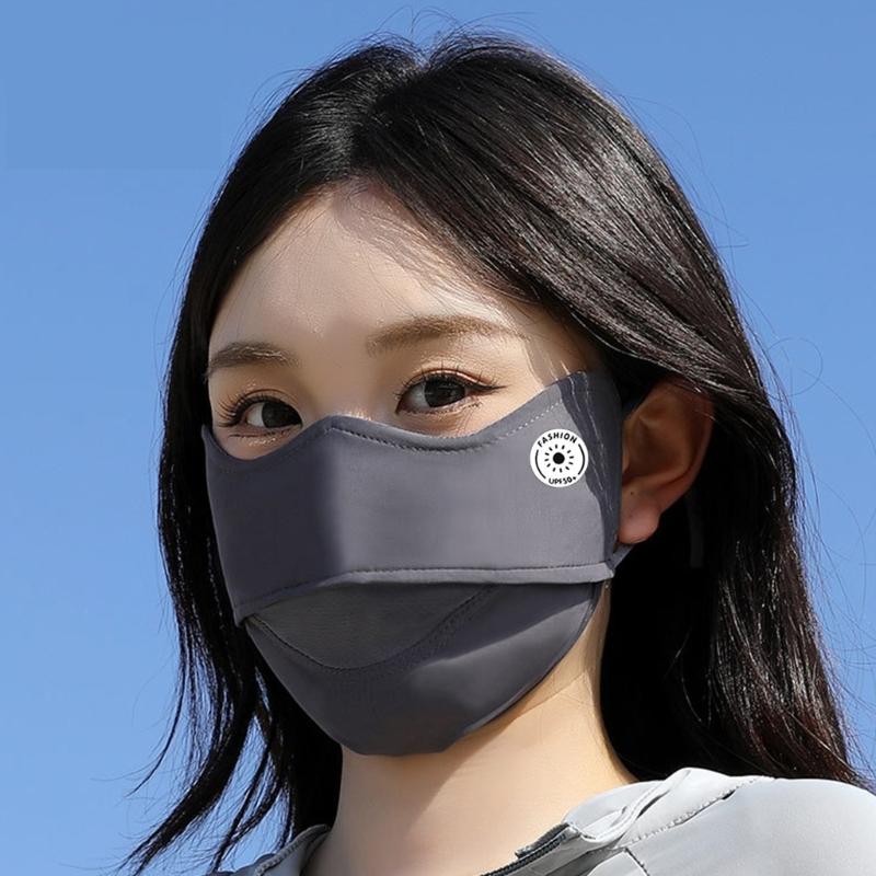 Summer Sun Protection Face Cover For Women Imitation Chinlon Fabric Dustproof Windproof Face Mask Outdoor Daily Use