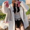 Korean Style Women's Winter Lambswool Coat, Hooded and Thickened for a Warm, Slim Look