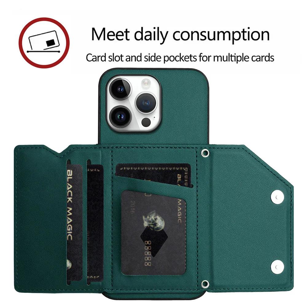 Crossbody Lanyard Necklace Wallet Leather Case For iPhone 16 Pro Max 15 Plus 14 13 12 11 10 XR XS 7 8 Plus SE 2022 SE 2020 Cover