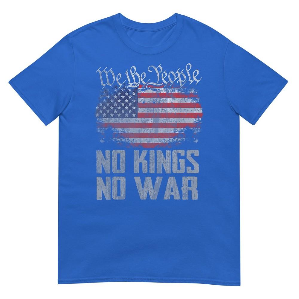 No Kings In America Us Flag Vintage No War Tshirt