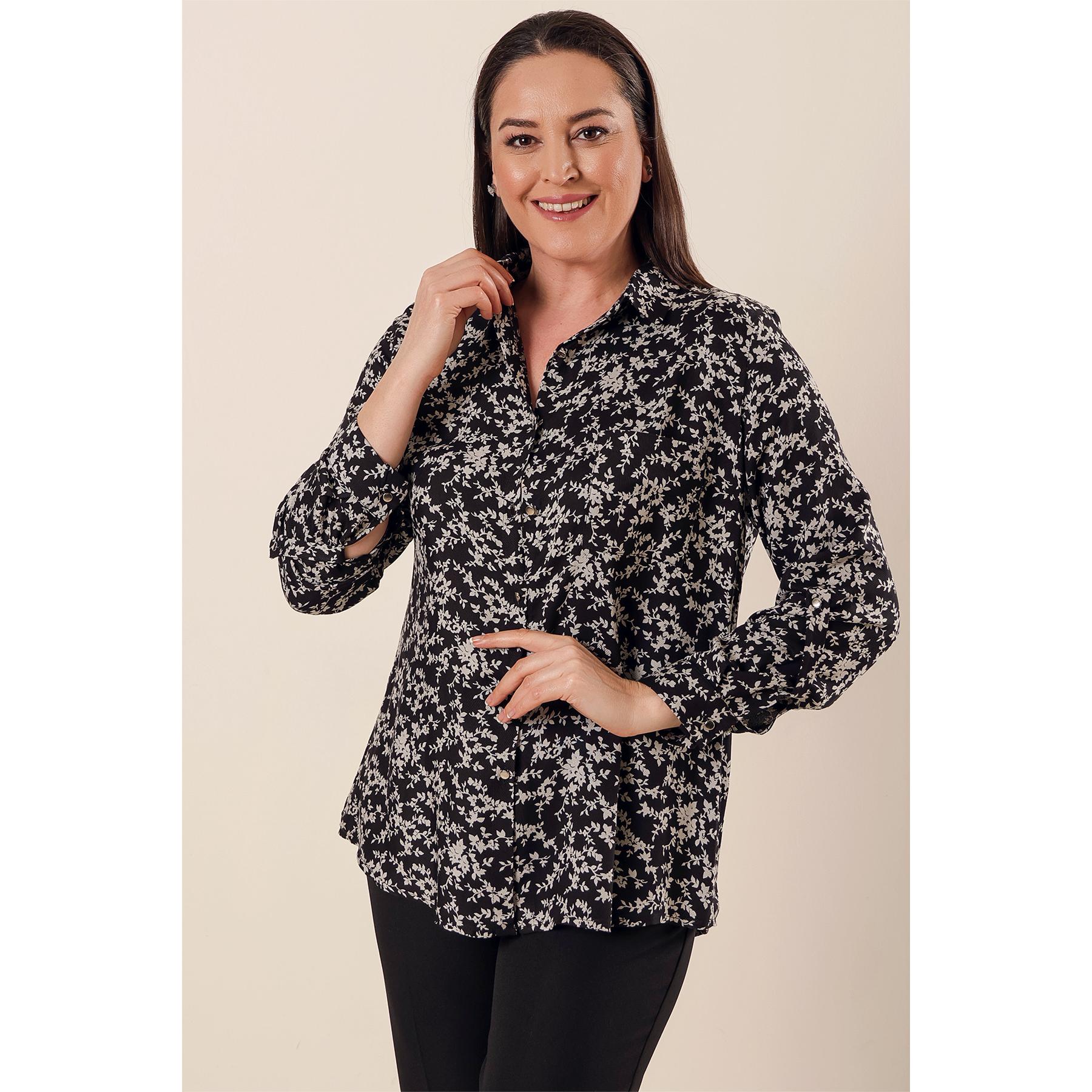 

Рубашка больших размеров с цветочным принтом