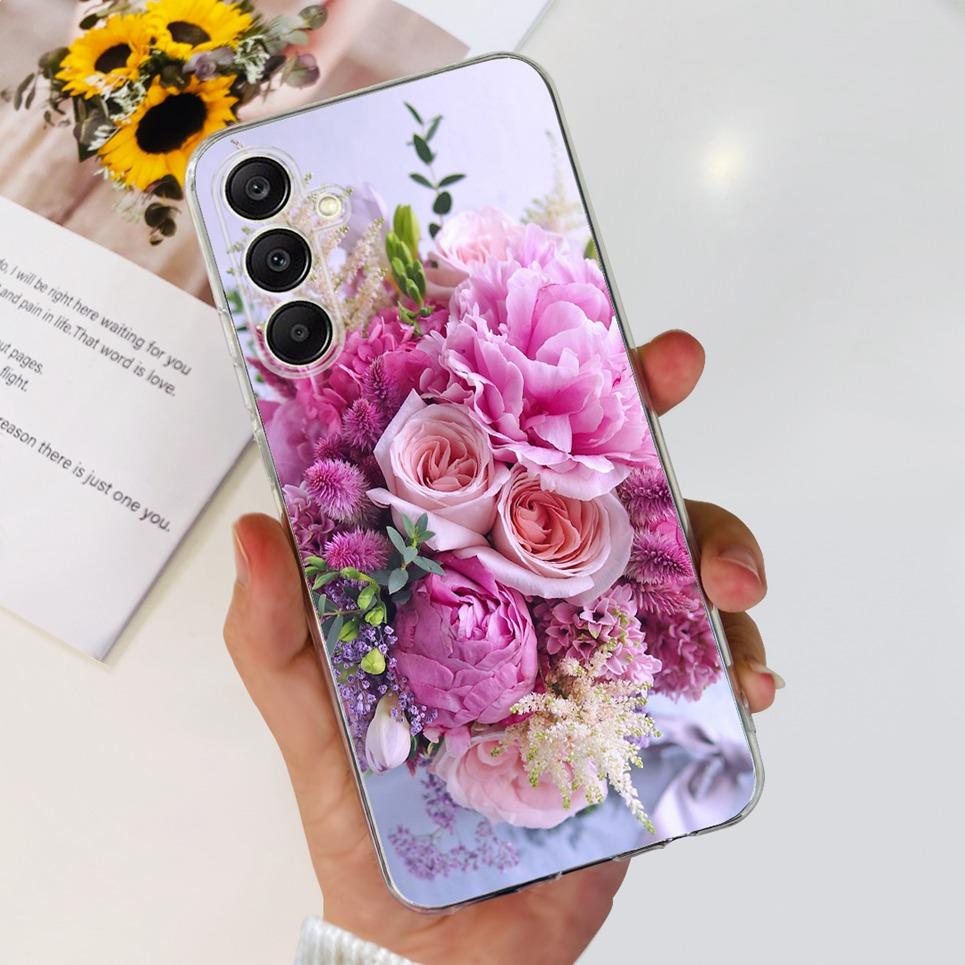 For Samsung Galaxy A25 5G 2023 Case Samsung A15 5G A35 A555G Transparent Soft TPU Etui With Fashion Pattern Galaxy A15 4G Cover