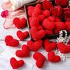 12Pcs Knitted Heart Ornaments Handmade Knitted Crochet Heart Tree Ornament for Home Christmas Tree Party Decor