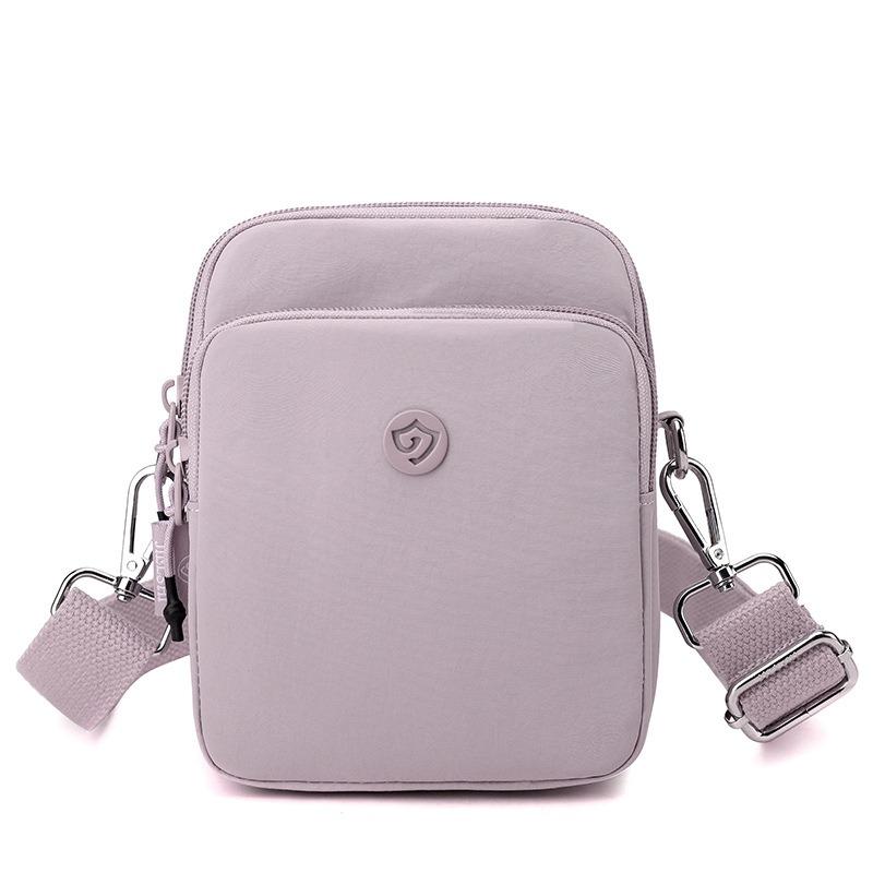Casual Messenger Bag Women's Solid Color Vertical Small Bag Nylon Cloth New Fashion Mother Shoulder Bag Multi-layer Small Square Bag