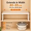 Expandable Microwave Oven Rack Adjustable Carbon Steel Countertop Storage Shelf for Kitchen Cabinet Pantry Closet Organizer